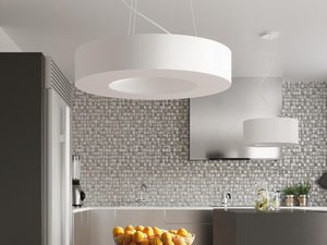 Miniaturka 4 - Nowoczesna kuchnia z białą lampą LED i szarą mozaiką