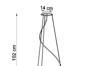 Miniaturka 12 - Rysunek techniczny lampy LED wiszącej, wysokość 102 cm