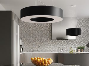 Miniaturka 10 - Designerska czarna lampa LED nad stołem w aranżacji z mozaiką