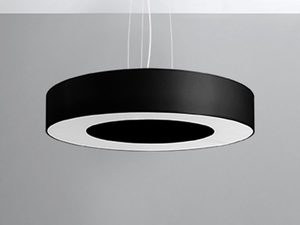 Miniaturka 7 - Czarna nowoczesna lampa LED z podświetleniem w stylu loft