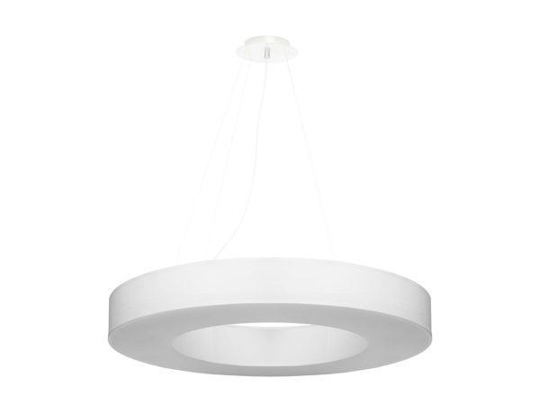 Designerska biała lampa LED wisząca z centralnym otworem