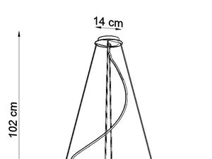 Miniaturka 12 - Rysunek techniczny białej lampy LED, wysokość 102 cm