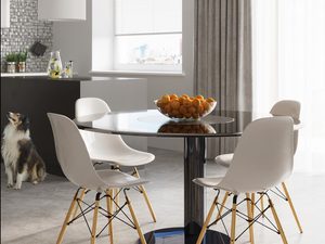 Miniaturka 3 - Biała nowoczesna lampa LED z pierścieniem świetlnym i zawiesiem