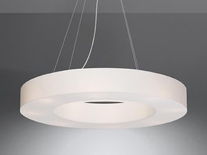 Miniaturka 2 - Biała lampa LED z centralnym otworem, nowoczesny kształt