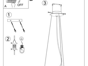 Miniaturka 13 - Techniczny schemat montażowy lampy LED z centralnym kloszem