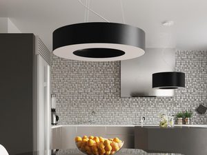 Miniaturka 10 - Nowoczesna lampa LED czarna nad stołem w kuchni z mozaiką