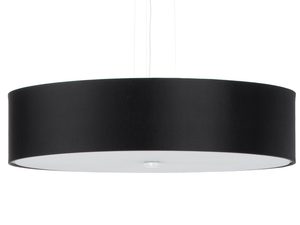 Miniaturka 14 - Czarna nowoczesna lampa LED wisząca z mlecznym spodem