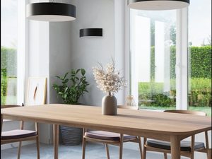 Miniaturka 9 - Aranżacja jadalni z nowoczesną czarną lampą LED