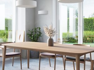 Miniaturka 3 - Jasna aranżacja z białą lampą LED w stylu japandi