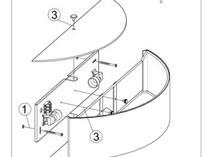 Miniaturka 14 - Schemat montażowy półokrągłej lampy LED z kloszem