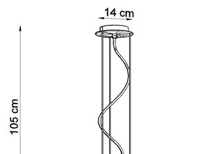 Miniaturka 12 - Rysunek techniczny lampy LED wiszącej, wysokość 105 cm