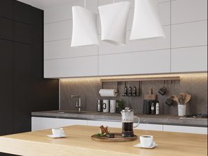 Miniaturka 9 - Biała matowa lampa LED wisząca, geometryczny klosz