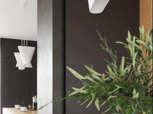 Miniaturka 11 - Wizualizacja kuchni z białymi lampami wiszącymi LED