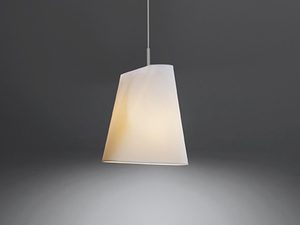 Miniaturka 8 - Biała matowa lampa LED wisząca, geometryczny klosz