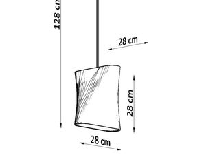 Miniaturka 12 - Rysunek techniczny lampy wiszącej LED w kształcie stożka, 28 cm