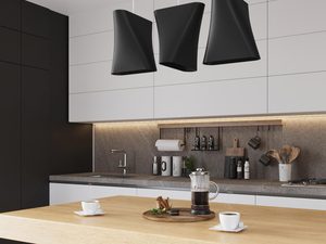 Miniaturka 3 - Aranżacja kuchni z nowoczesnymi czarnymi tubami LED