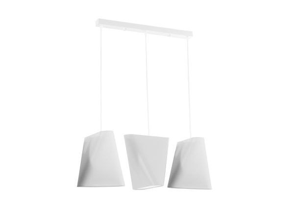 Lampa LED potrójna w białym kolorze, nowoczesne stożkowe klosze