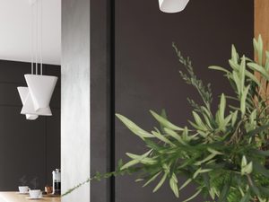 Miniaturka 5 - Biały klosz lampy LED w stylu nowoczesnym w jasnym wnętrzu