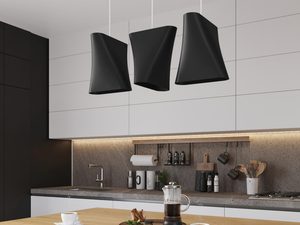 Miniaturka 10 - Czarna potrójna lampa wisząca LED w kuchni nowoczesnej