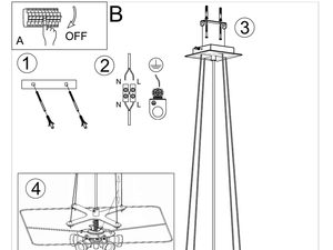 Miniaturka 13 - Rysunek montażu nowoczesnej kwadratowej lampy LED