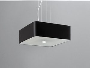 Miniaturka 1 - Nowoczesna czarna lampa LED z białym spodem, zawieszona