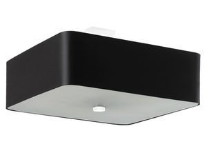 Miniaturka 6 - Minimalistyczny czarny plafon LED z prostą bryłą i mlecznym szkłem