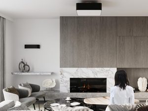 Miniaturka 9 - Nowoczesny kwadratowy plafon LED w jasnym salonie