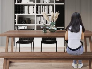 Miniaturka 9 - Biała podłużna lampa LED w nowoczesnej jadalni