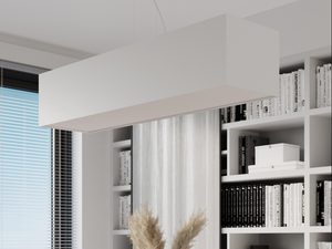 Miniaturka 11 - Biała podłużna lampa LED zawieszona na trzech linkach