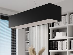 Miniaturka 5 - Nowoczesna czarna lampa liniowa LED z wysokim sufitem