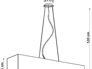 Miniaturka 12 - Techniczny rysunek podłużnej lampy LED o długości 120 cm