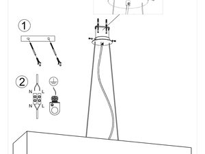 Miniaturka 13 - Schemat montażowy białej lampy LED z przewodem linkowym