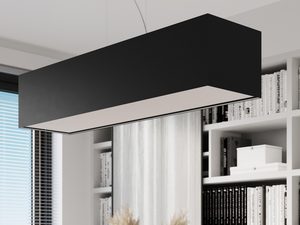 Miniaturka 11 - Czarna podłużna lampa wisząca LED nad stołem w jadalni