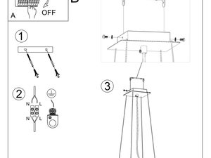 Miniaturka 13 - Schemat montażu kwadratowej lampy LED z oprawą wiszącą