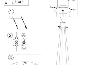 Miniaturka 12 - Montaż abażurowej lampy wiszącej LED – schemat techniczny