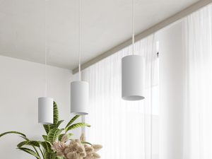 Miniaturka 6 - Wisząca lampa z białym abażurem do jasnych wnętrz