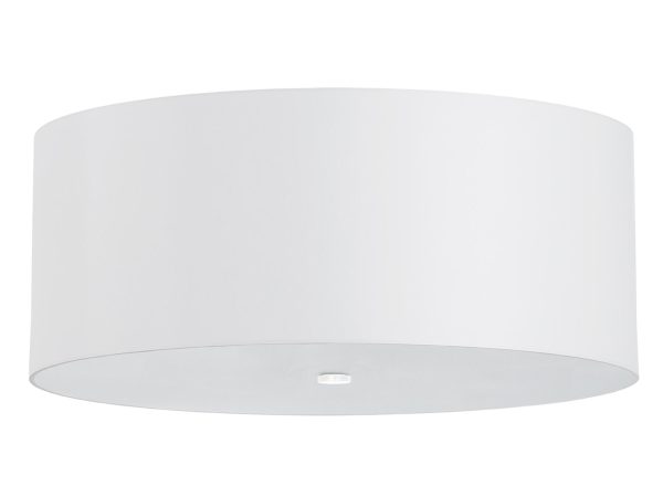 Lampa z białym abażurem LED do jadalni lub salonu