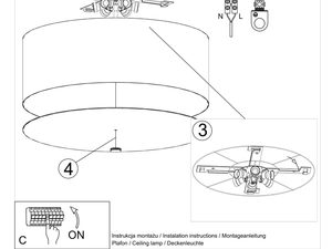 Miniaturka 14 - Schemat montażu lampy LED z materiałowym abażurem
