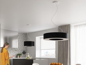 Miniaturka 10 - Czarno-biała lampa LED wisząca nad wyspą kuchenną