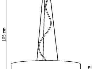 Miniaturka 13 - Schemat techniczny lampy LED wiszącej o wysokości 105 cm