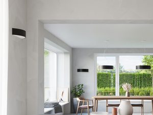 Miniaturka 11 - Aranżacja jadalni z czarną lampą wiszącą LED w stylu loftowym