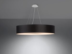 Miniaturka 9 - Czarna nowoczesna lampa sufitowa LED z mlecznym kloszem