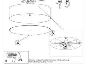 Miniaturka 14 - Rysunek montażowy nowoczesnej okrągłej lampy LED wiszącej