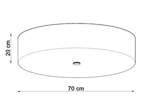Miniaturka 13 - Rysunek techniczny okrągłej lampy LED o średnicy 70 cm