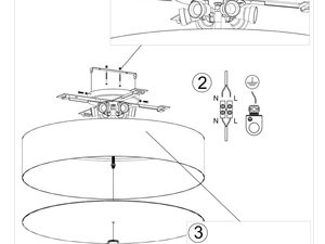 Miniaturka 14 - Montaż sufitowy lampy LED – rysunek techniczny nowoczesnej oprawy
