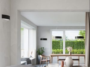 Miniaturka 11 - Nowoczesna lampa LED czarna w jadalni z dużym oknem