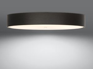 Miniaturka 9 - Czarna lampa LED sufitowa z mlecznym spodem, widok boczny