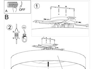 Miniaturka 14 - Montaż sufitowy lampy LED – rysunek techniczny