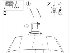 Miniaturka 14 - Schemat techniczny montażu klosza LED z detalami uchwytu
