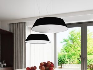 Miniaturka 11 - Jasna jadalnia z czarną lampą LED w kuchni z drewnem